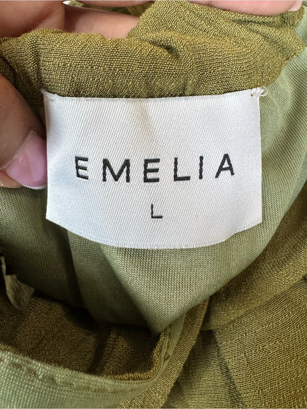 Emelia Olive Green Tiered Ruffle Maxi Dress Boho Sleeveless Size L - Picture 8 of 9